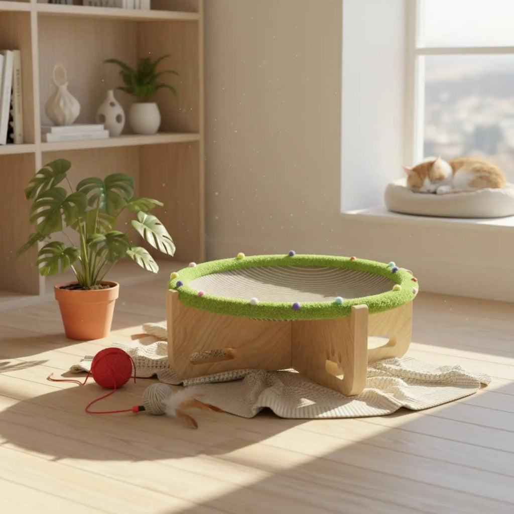 Raised Pet Bed with Scratcher