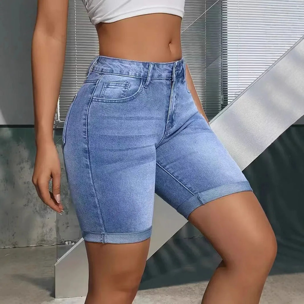 Bleached Jeans Shorts