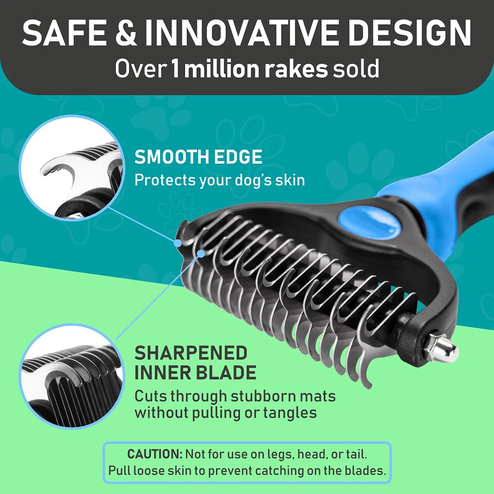 Double-Sided Deshedding Comb for Dogs