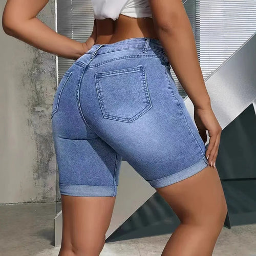 Bleached Jeans Shorts