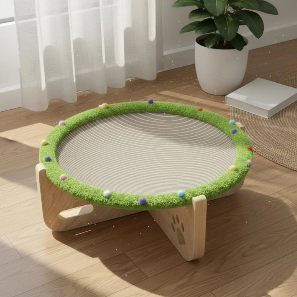 Raised Pet Bed with Scratcher