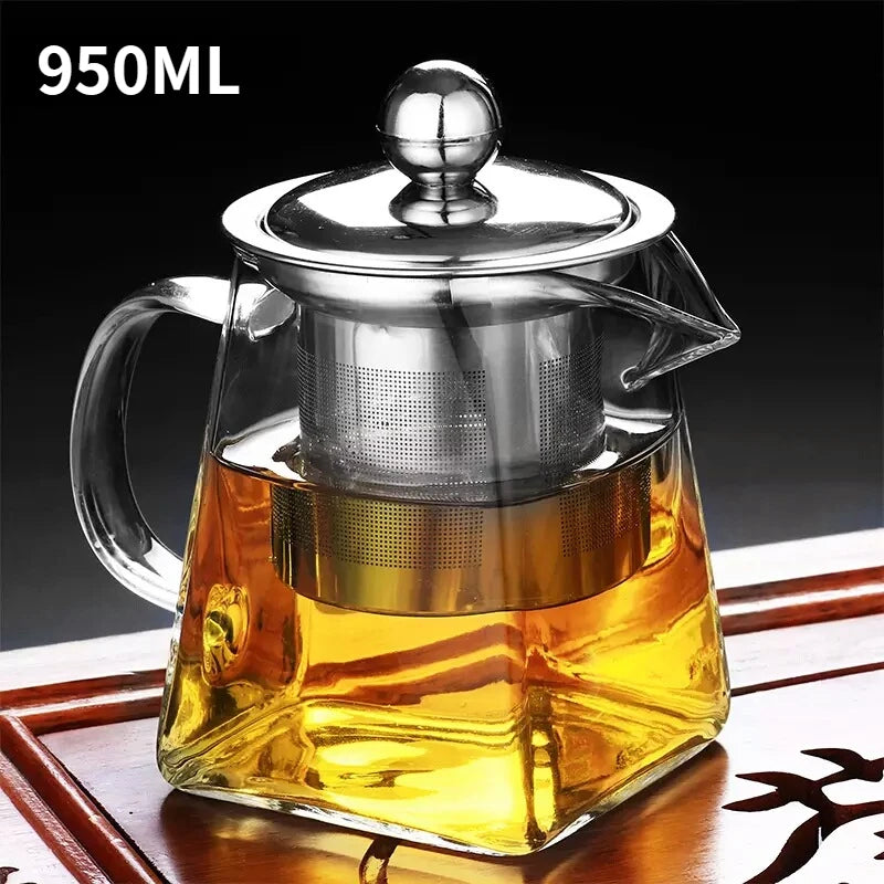 Square Glass Teapot with Loose Leaf Infuser
