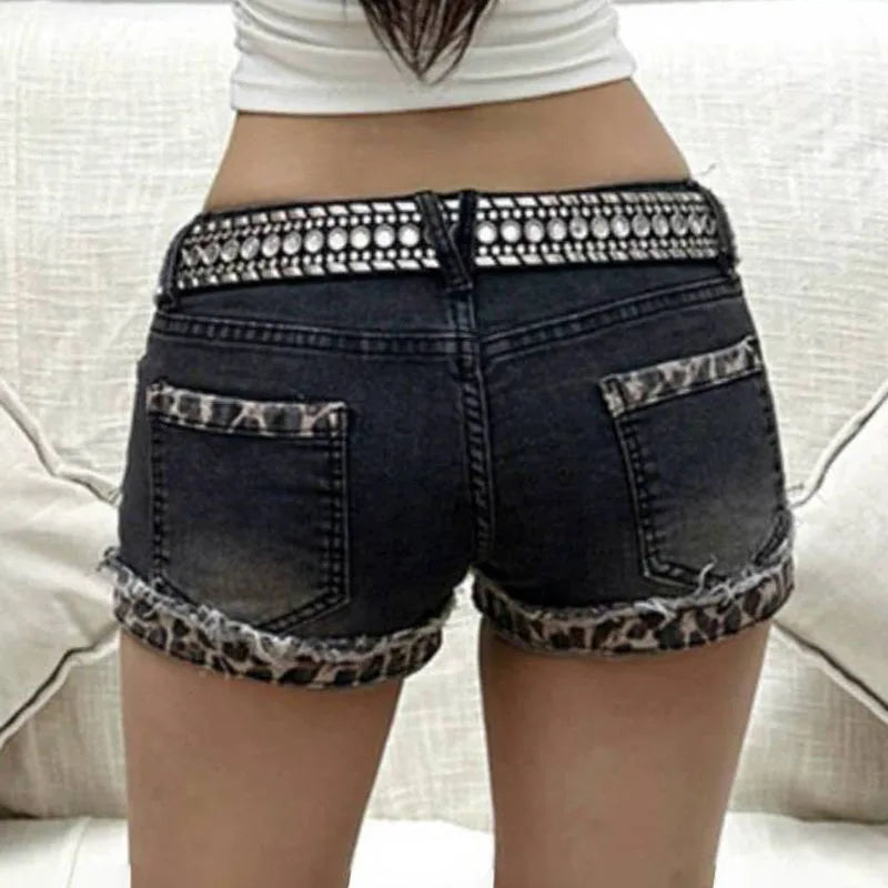 Low Rise Skinny Denim Shorts