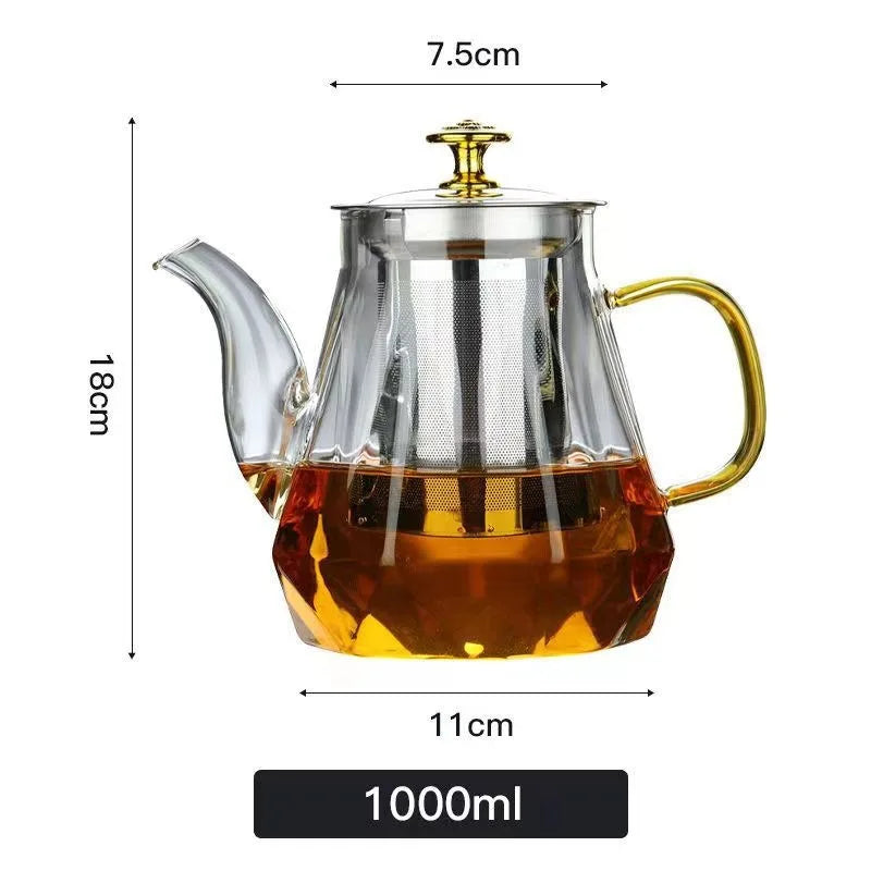 Diamond Glass Teapot with Loose Leaf Infuser