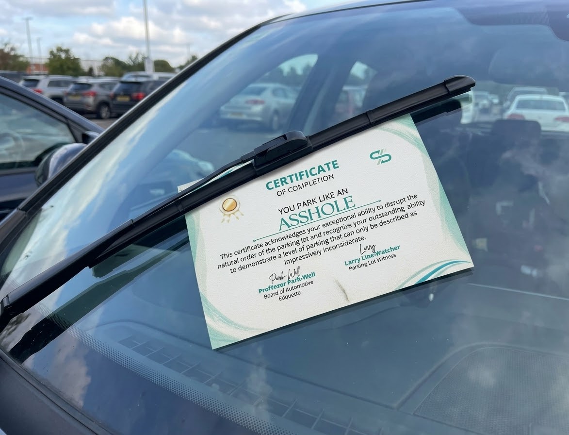 You Park Like an Asshole Cards