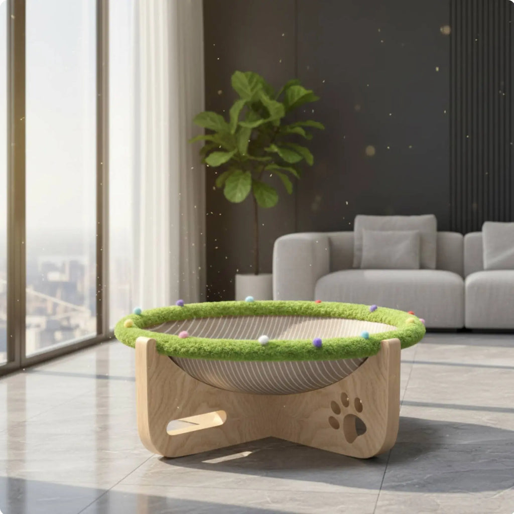 Raised Pet Bed with Scratcher