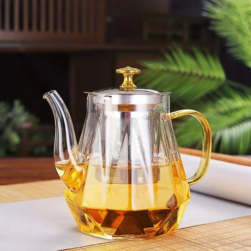 Diamond Glass Teapot with Loose Leaf Infuser