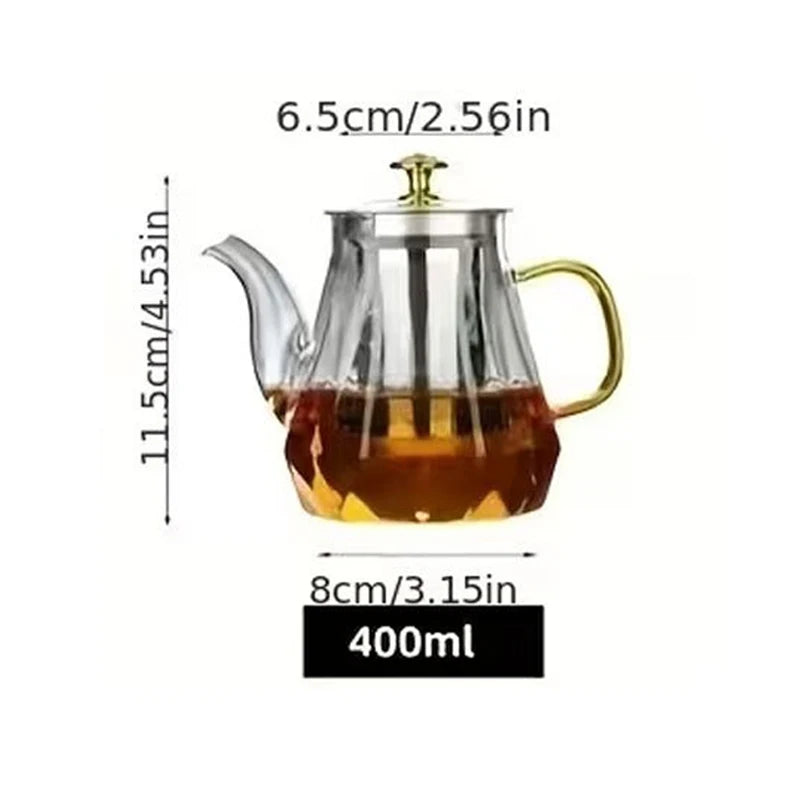 Diamond Glass Teapot with Loose Leaf Infuser