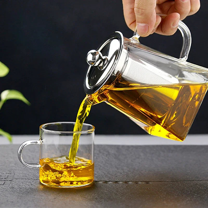 Square Glass Teapot with Loose Leaf Infuser