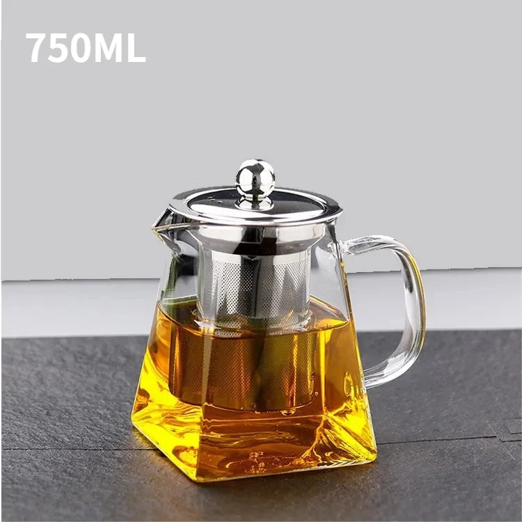 Square Glass Teapot with Loose Leaf Infuser