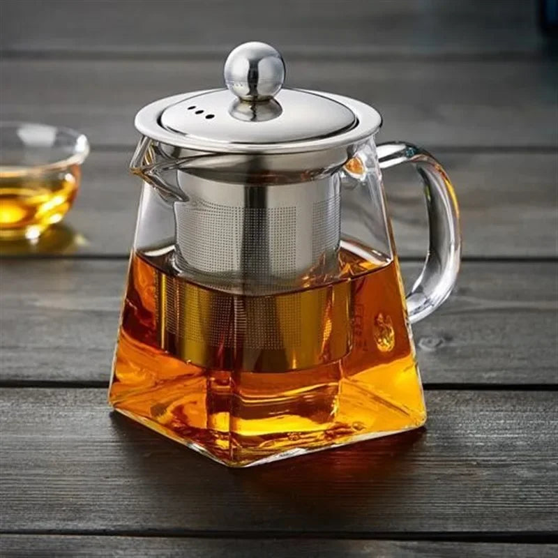 Square Glass Teapot with Loose Leaf Infuser
