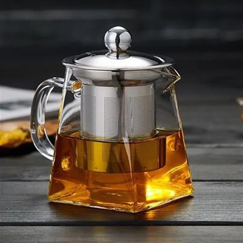 Square Glass Teapot with Loose Leaf Infuser