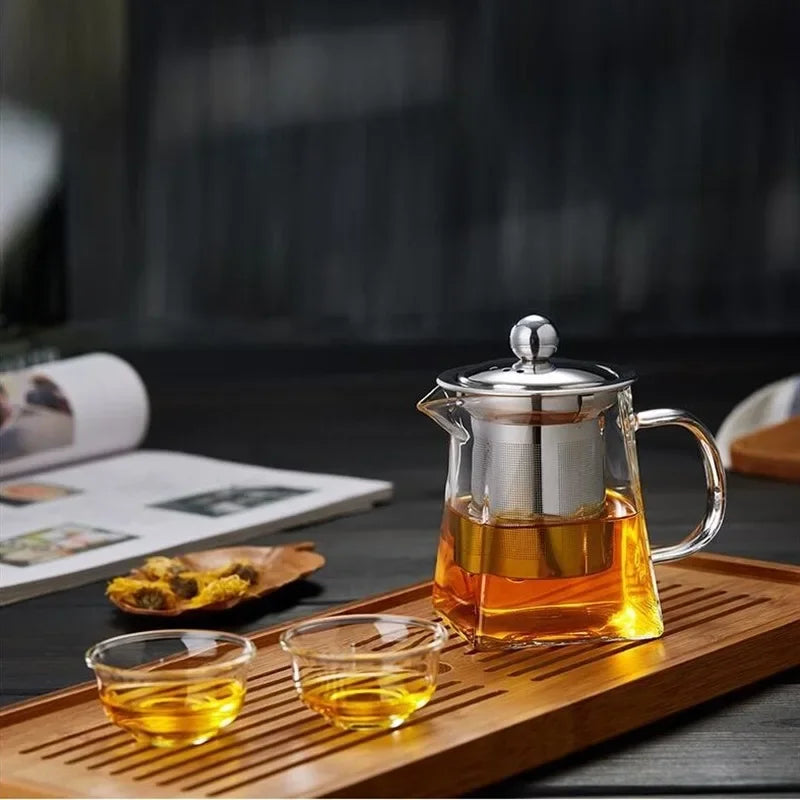 Square Glass Teapot with Loose Leaf Infuser