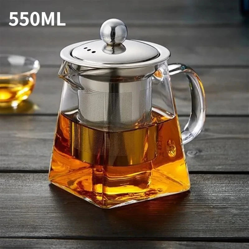 Square Glass Teapot with Loose Leaf Infuser